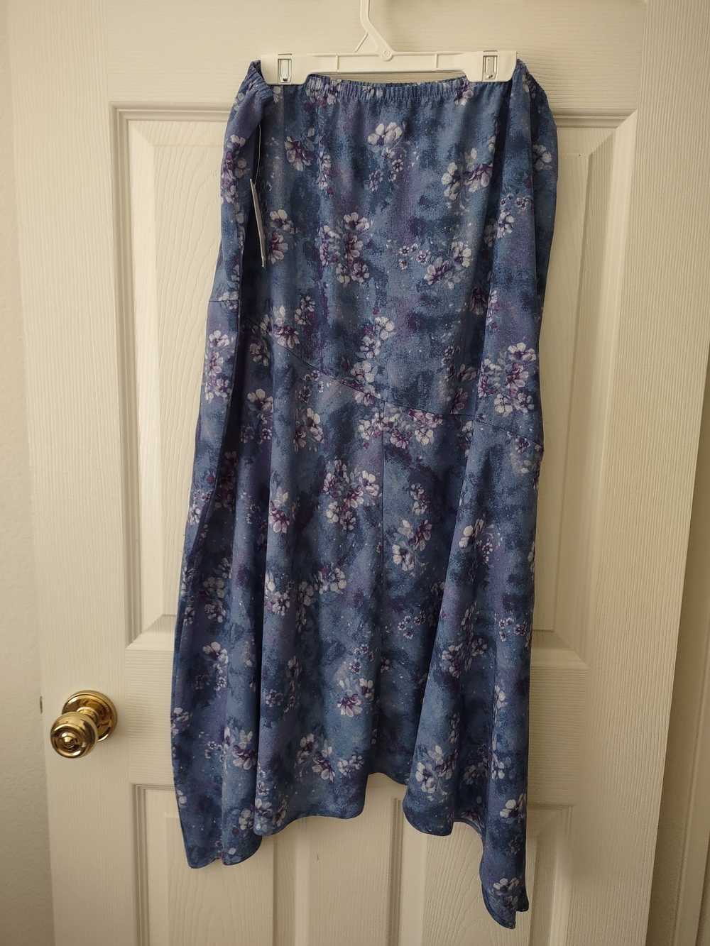 Hippie Rose Blue and Purple Floral High-Low Skirt